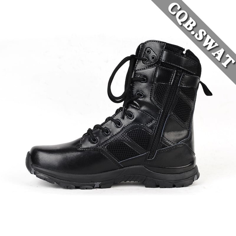 CQB.SWAT Ghete de luptă Wolf Warrior – Piele naturală, Înălțime mare, Respirante, Încălțăminte tactică pentru exterior cu amortizare