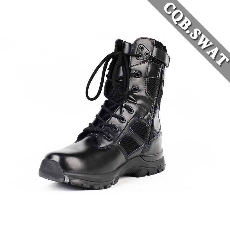 CQB.SWAT Ghete de luptă Wolf Warrior – Piele naturală, Înălțime mare, Respirante, Încălțăminte tactică pentru exterior cu amortizare
