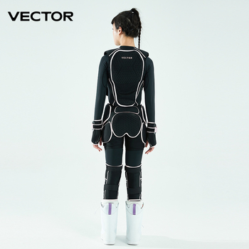 Vector Echipament protecție pentru schi: protecție spate, șolduri și genunchi, material poliester-spandex, pentru adulți, sporturi pe gheață și zăpadă
