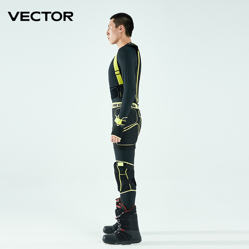 Vector Echipament protecție pentru schi: protecție spate, șolduri și genunchi, material poliester-spandex, pentru adulți, sporturi pe gheață și zăpadă
