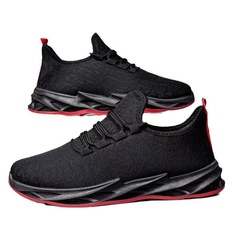 Pantofi de alergare pentru bărbați, cu partea superioară din plasă respirabilă și talpă PVC — profil redus, vârf rotund, toc mic 1–3 cm