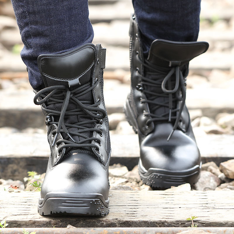 CQB.SWAT bocanci tactici de luptă, înalți, ușori, absorbție de șocuri, respirabili; piele de vițel; unisex, adulți