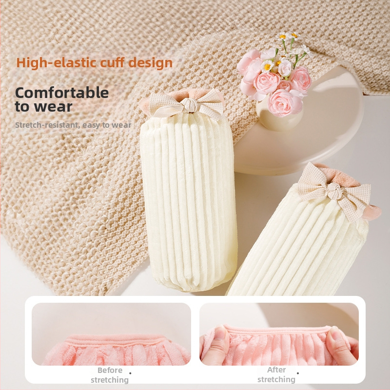 Ποδιά με μανίκια από φλάνελ, ανθεκτική σε λεκέδες, μονόχρωμο σχέδιο, σύγχρονο μινιμαλιστικό στυλ