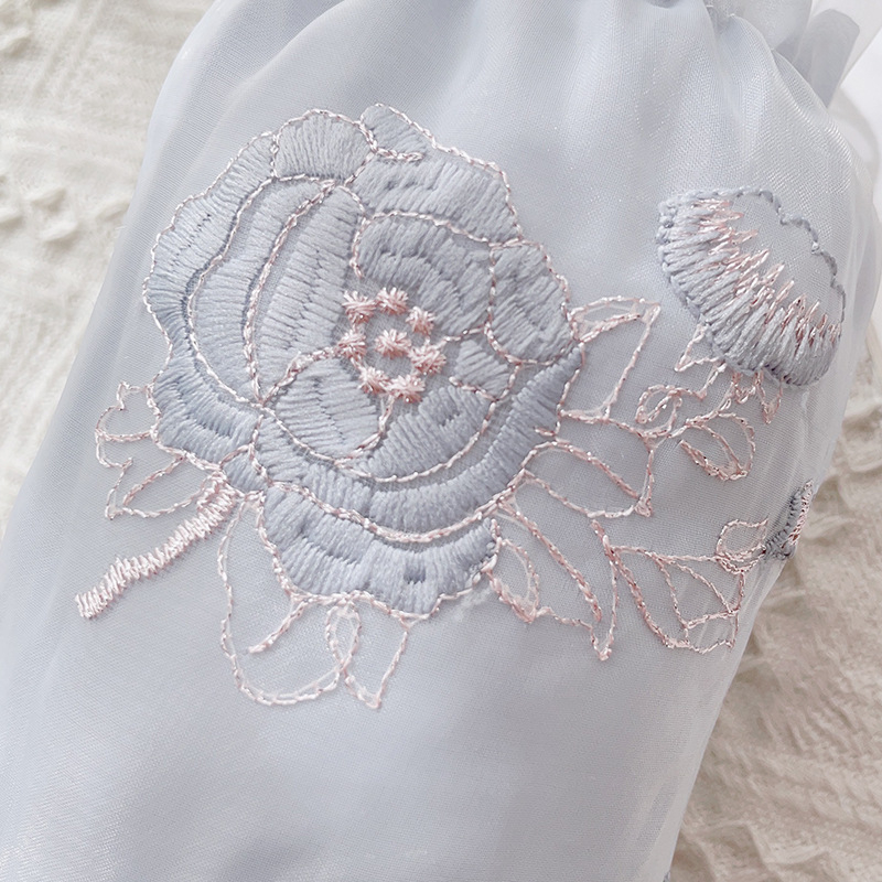 Női két-in-1 hímzett csipkés ujjvégek kesztyű – peónia minta, poliészter, jacquard, melegen tart, téli–tavaszi–őszi használatra