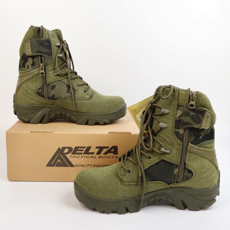 Delta Ghete Militare Înălțate, Piele Microfibră, Unisex, Pentru Drumeții Montane și Uz Tactic în Deșert