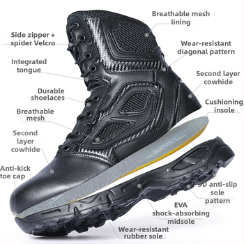 Ghete de drumeție înalte, tactice, material impermeabil, încălțăminte outdoor în stil militar, marca Jlxy/Junxingtianxia, potrivite pentru adulți și persoane în vârstă, ideale pentru drumeții, camping și alpinism