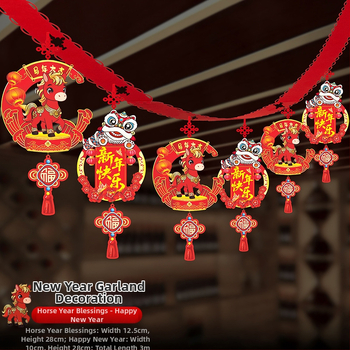 Visiaca ozdoba z netkanej textílie so zodiálnym konom pre festivalovú výzdobu priestoru (06968)