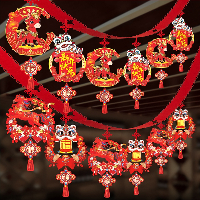 Visiaca ozdoba z netkanej textílie so zodiálnym konom pre festivalovú výzdobu priestoru (06968)