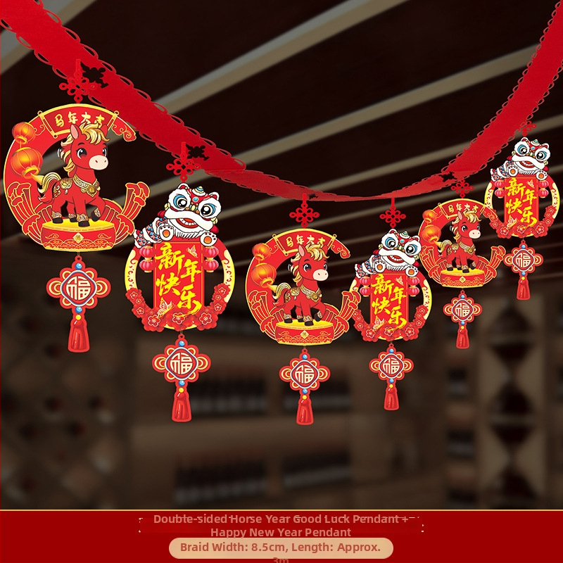 Visiaca ozdoba z netkanej textílie so zodiálnym konom pre festivalovú výzdobu priestoru (06968)