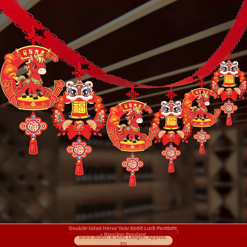 Visiaca ozdoba z netkanej textílie so zodiálnym konom pre festivalovú výzdobu priestoru (06968)