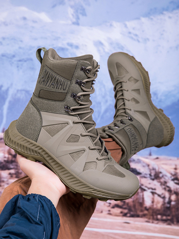 Ανδρικά στρατιωτικά μποτάκια υψηλού κορμού – TPU+πλέγμα, ενήλικοι, για πεζοπορία και κατασκήνωση