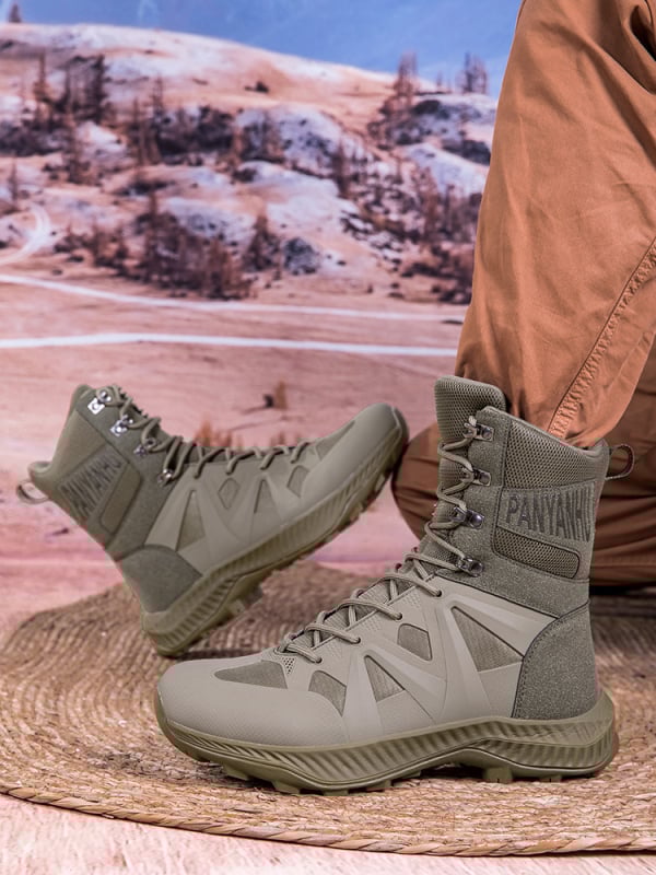 Ανδρικά στρατιωτικά μποτάκια υψηλού κορμού – TPU+πλέγμα, ενήλικοι, για πεζοπορία και κατασκήνωση