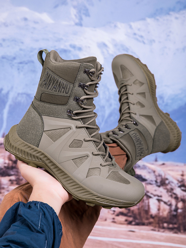Ανδρικά στρατιωτικά μποτάκια υψηλού κορμού – TPU+πλέγμα, ενήλικοι, για πεζοπορία και κατασκήνωση