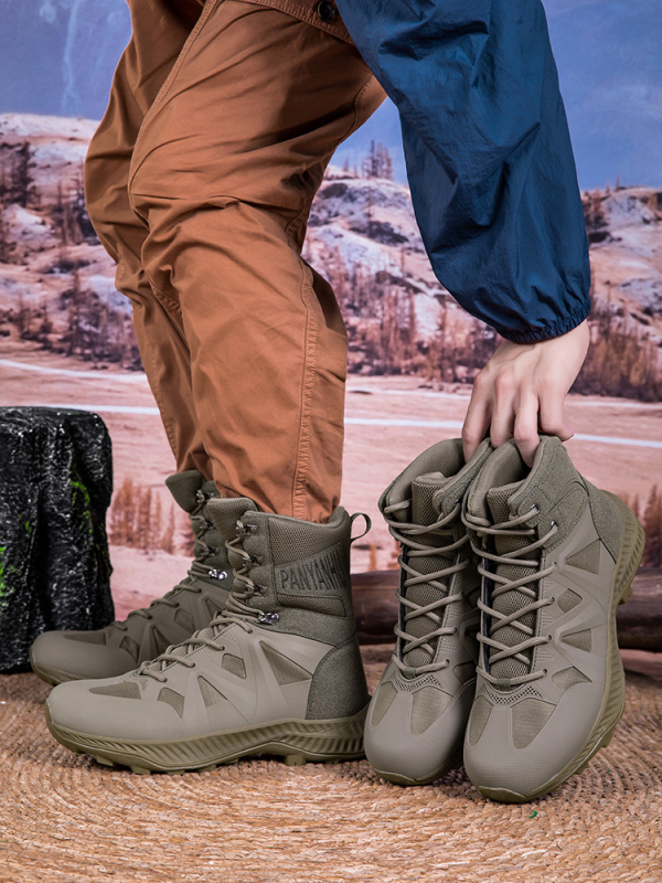 Ανδρικά στρατιωτικά μποτάκια υψηλού κορμού – TPU+πλέγμα, ενήλικοι, για πεζοπορία και κατασκήνωση