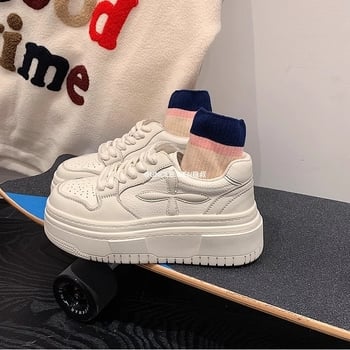 Καθημερινά casual αθλητικά παπούτσια για άνδρες και γυναίκες, στρογγυλή μύτη, κορδόνια, χαμηλό ύψος, φλις επένδυση, παχιά σόλα ύψους 3–5 cm