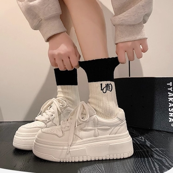 Καθημερινά casual αθλητικά παπούτσια για άνδρες και γυναίκες, στρογγυλή μύτη, κορδόνια, χαμηλό ύψος, φλις επένδυση, παχιά σόλα ύψους 3–5 cm