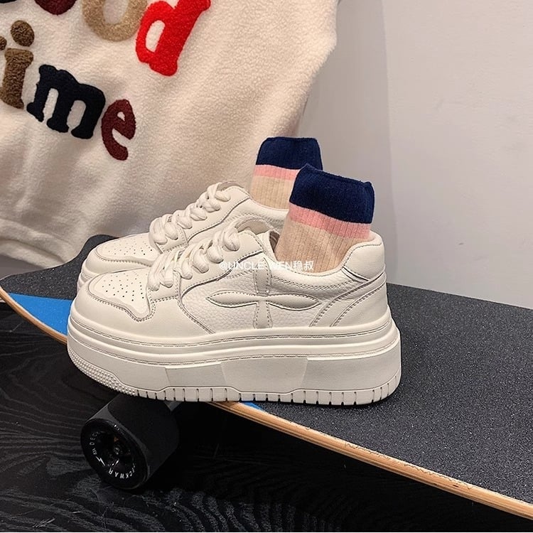 Καθημερινά casual αθλητικά παπούτσια για άνδρες και γυναίκες, στρογγυλή μύτη, κορδόνια, χαμηλό ύψος, φλις επένδυση, παχιά σόλα ύψους 3–5 cm