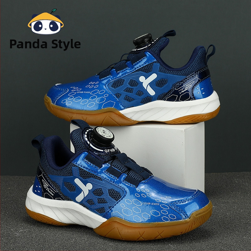 Bedmintonové topánky pre deti a tínedžerov – protišmyková gumová podrážka, nízky horný diel, guľatá špička, gumová stredná podrážka, vhodné na tréning a súťaže