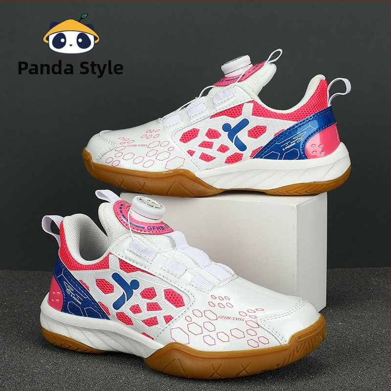 Bedmintonové topánky pre deti a tínedžerov – protišmyková gumová podrážka, nízky horný diel, guľatá špička, gumová stredná podrážka, vhodné na tréning a súťaže