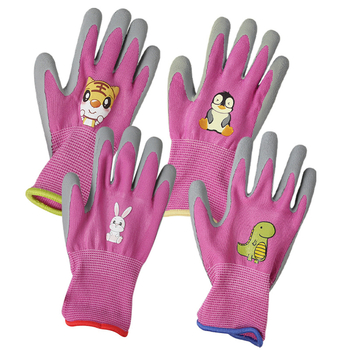 Gyerekek kertészeti kesztyűje, rajzfilmszerű mintával, csúszásmentes védelmével, egész éves használatra