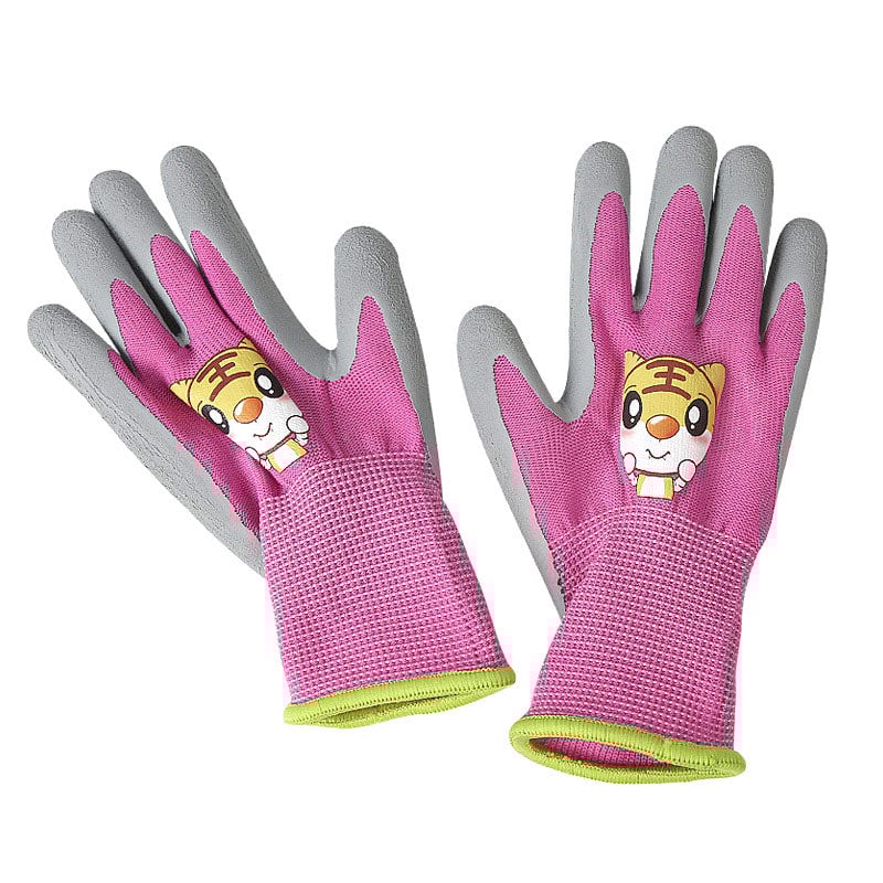 Gyerekek kertészeti kesztyűje, rajzfilmszerű mintával, csúszásmentes védelmével, egész éves használatra