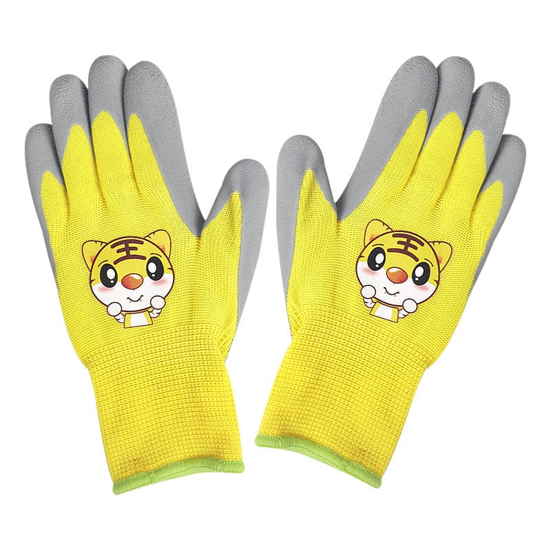 Gyerekek kertészeti kesztyűje, rajzfilmszerű mintával, csúszásmentes védelmével, egész éves használatra