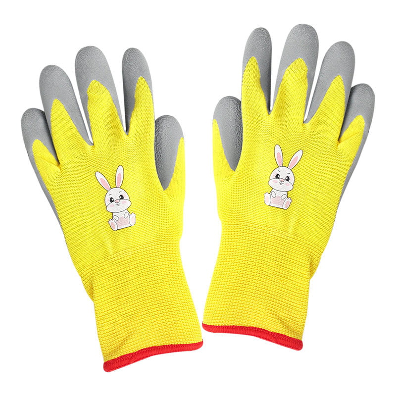 Gyerekek kertészeti kesztyűje, rajzfilmszerű mintával, csúszásmentes védelmével, egész éves használatra