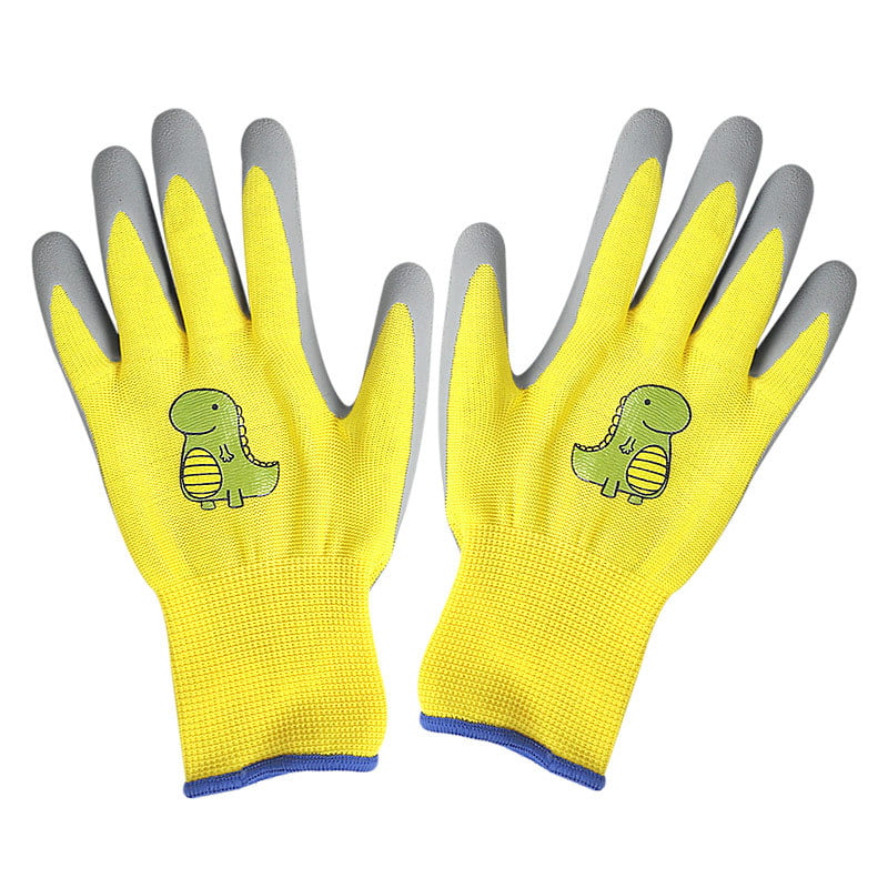 Gyerekek kertészeti kesztyűje, rajzfilmszerű mintával, csúszásmentes védelmével, egész éves használatra