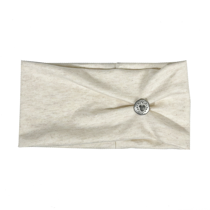 Лента за глава за спорт и йога, стил японски и корейски, памук, сърцевидна форма, плетена с копчета, персонализация налична