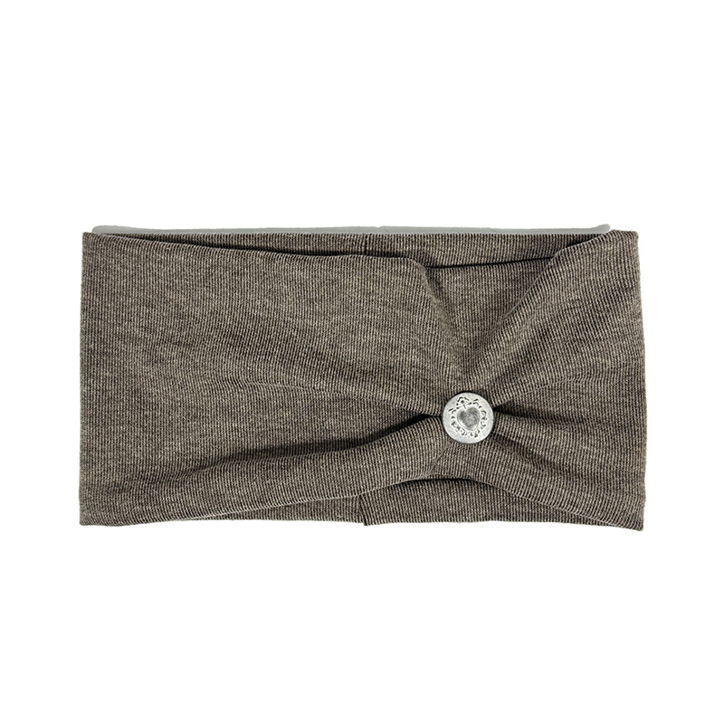 Лента за глава за спорт и йога, стил японски и корейски, памук, сърцевидна форма, плетена с копчета, персонализация налична