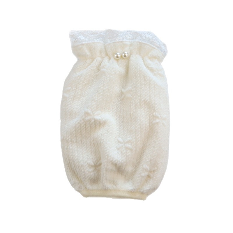 Μανσέτες χεριών με δαντελένιες πέρλες, κορεατικό στυλ, αντιρύπανσης προστατευτικές μανσέτες, μήκος 20 εκ, πολυεστέρας, φλοράλ μοτίβο