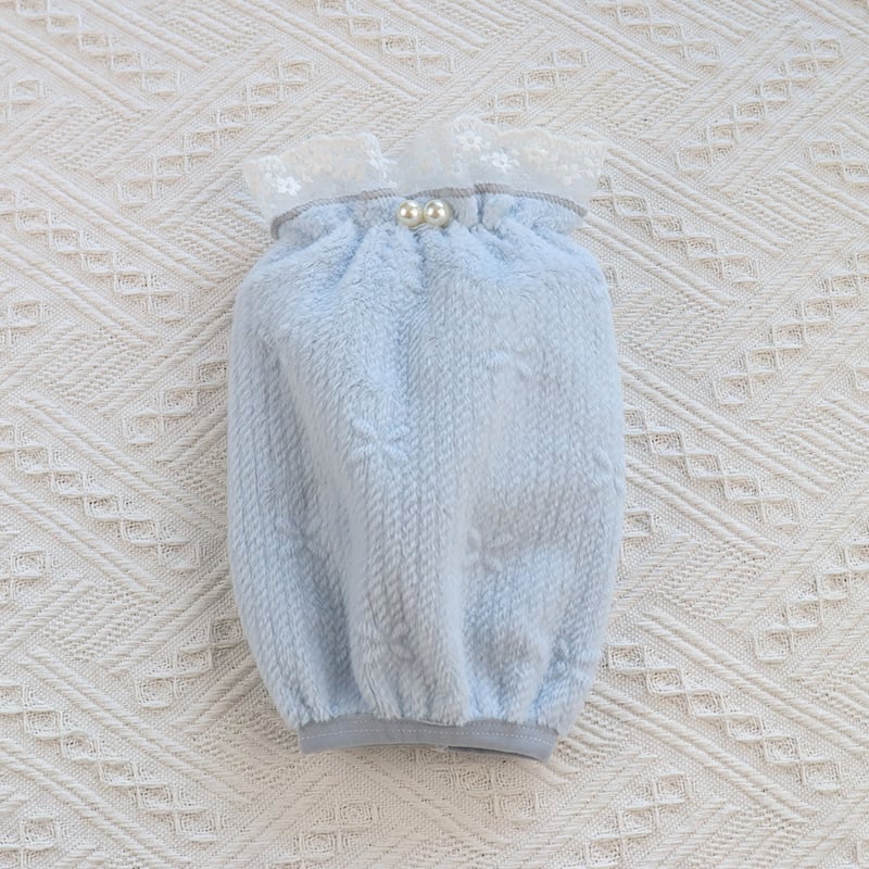 Μανσέτες χεριών με δαντελένιες πέρλες, κορεατικό στυλ, αντιρύπανσης προστατευτικές μανσέτες, μήκος 20 εκ, πολυεστέρας, φλοράλ μοτίβο