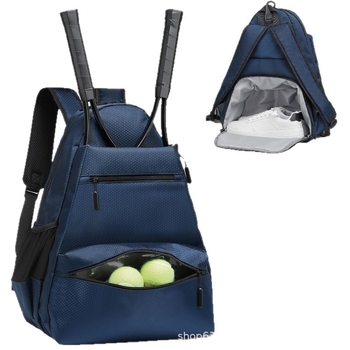 Αδιάβροχη τσάντα τένις με θήκη για παπούτσια και διαχωρισμό στεγνό/βρεγμένο, πολυεστέρας, QQ180