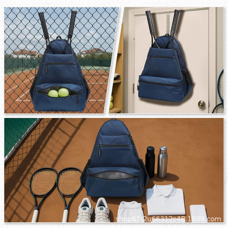 Αδιάβροχη τσάντα τένις με θήκη για παπούτσια και διαχωρισμό στεγνό/βρεγμένο, πολυεστέρας, QQ180