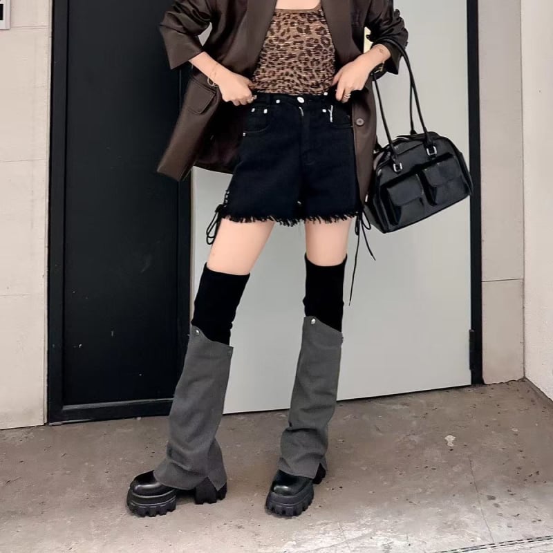 Ghete peste genunchi, stil coreean, vârf rotund, toc plat, închidere Slip-On (Exterior: piele sintetică; Talpă: cauciuc; Vârf: rotund; Toc: plat; Închidere: Slip-On)