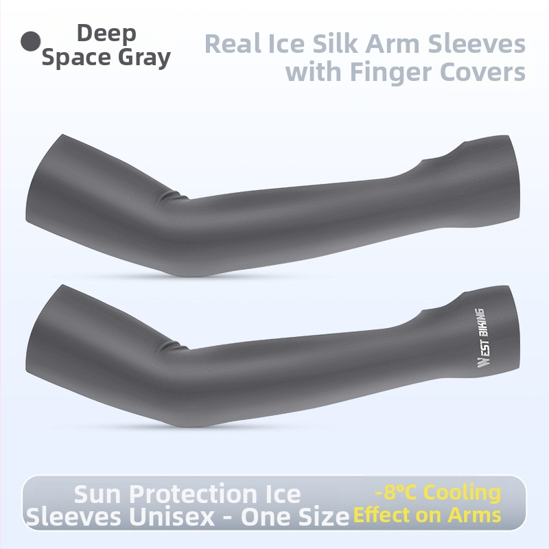 Vonkajšie ramenné návleky na bicykel a rybárčenie, chladiaca tkanina Ice Silk, unisex, UV ochrana, Nylon-Spandex zmes 78/22