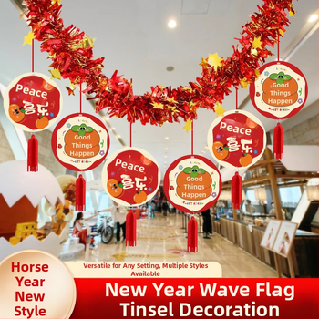 Papierové stuhy na novoročnú výzdobu, Rok Koňa, zodiac motívy a karikatúry, rekvizity na usporiadanie sály