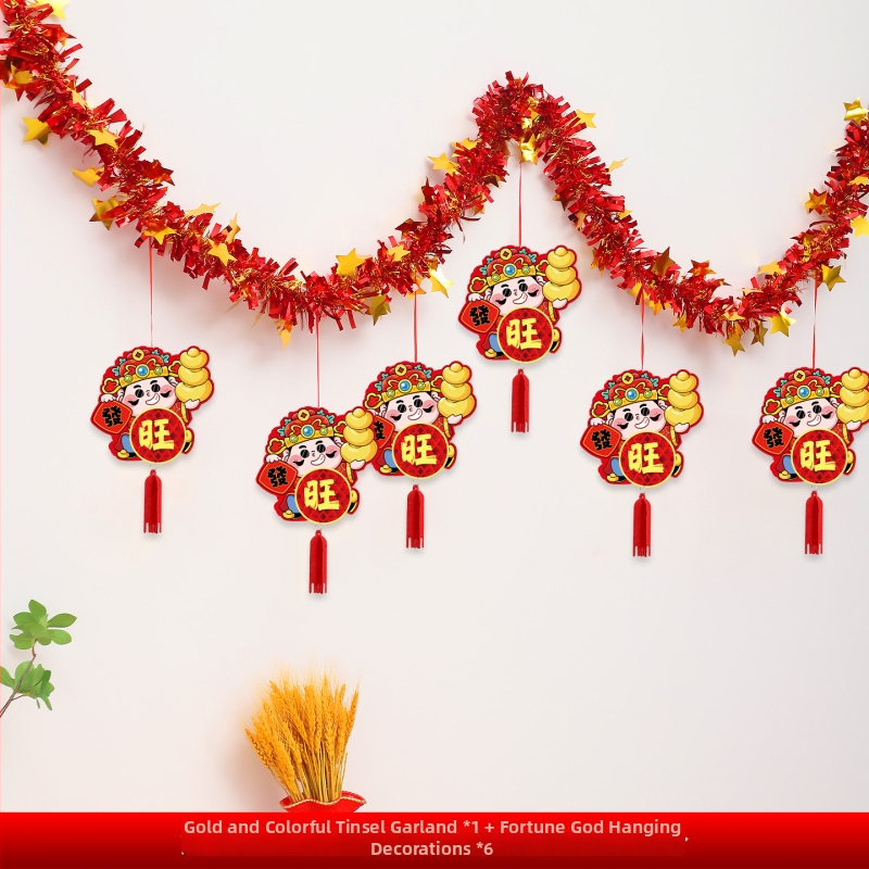 Papierové stuhy na novoročnú výzdobu, Rok Koňa, zodiac motívy a karikatúry, rekvizity na usporiadanie sály