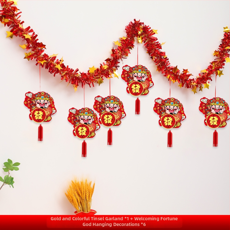 Papierové stuhy na novoročnú výzdobu, Rok Koňa, zodiac motívy a karikatúry, rekvizity na usporiadanie sály