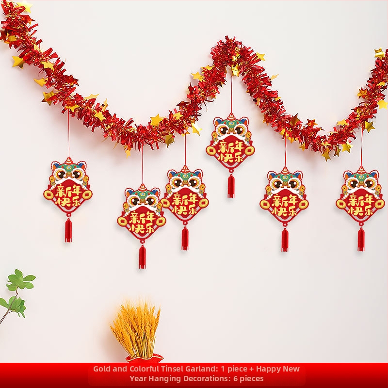 Papierové stuhy na novoročnú výzdobu, Rok Koňa, zodiac motívy a karikatúry, rekvizity na usporiadanie sály