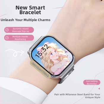 Смарт часовник ултра тънък, 3.99-инчов дисплей, водоустойчив, мониторинг на сърдечен ритъм, измерване на кислород в кръвта, мониторинг на съня