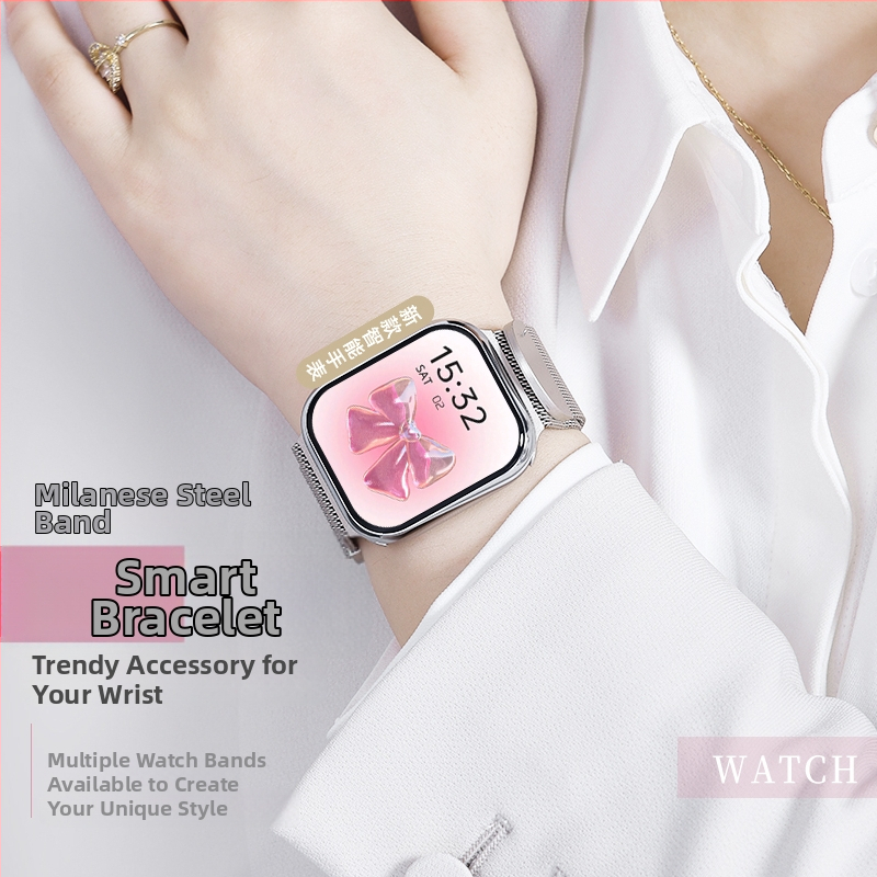 Смарт часовник ултра тънък, 3.99-инчов дисплей, водоустойчив, мониторинг на сърдечен ритъм, измерване на кислород в кръвта, мониторинг на съня