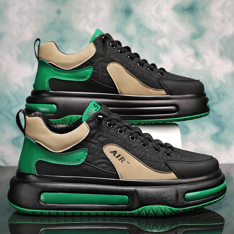 Muške Dad Sneakers, sportski stil s okretom kopče, gornji dio od sintetičke kože, PVC potplat