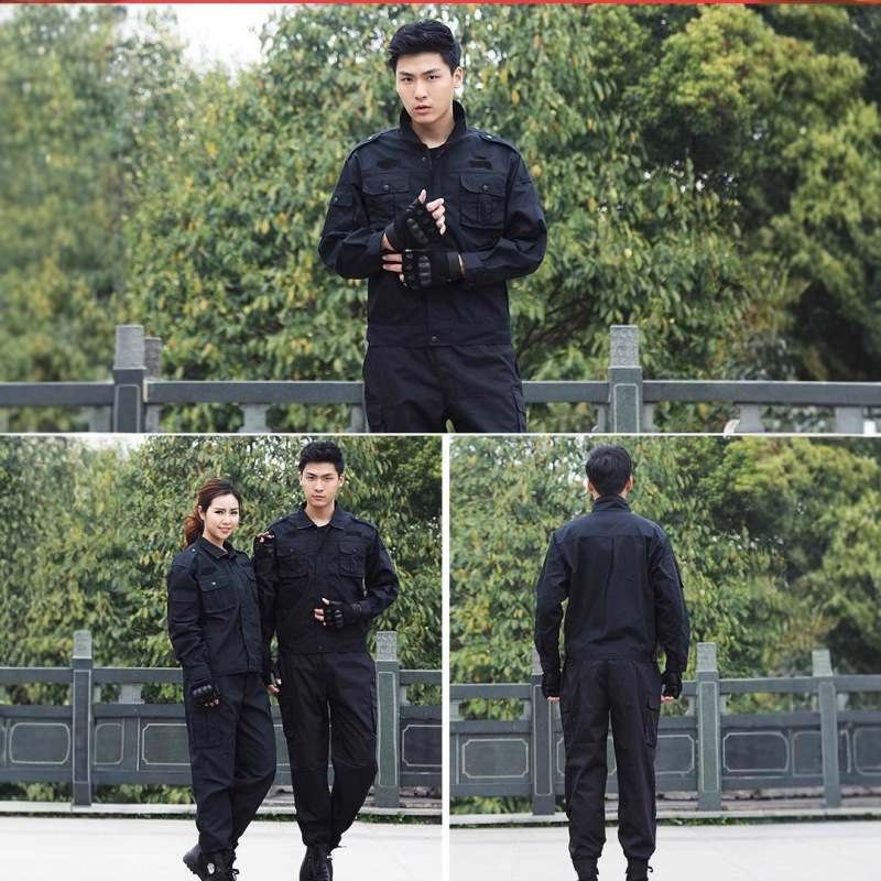 Мъжки костюм за охранителна подготовка – всесезонна униформа за работа с мрежест дизайн и памучна смес 35% памук