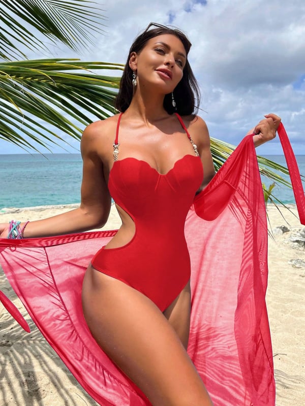 Costum de baie întreg pentru femei adulte, fără mâneci, din nailon 80/20, cu căptușeală din nailon conținând 20% spandex, cu pernă pentru sân, model solid sexy