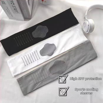 Nylonové návleky na paže s prúžkovým vzorom pre mužov, ochrana proti slnku, cyklistika