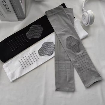 Nylonból készült karvédők csíkos mintával, férfiaknak, napsütés elleni védelem, kerékpározáshoz