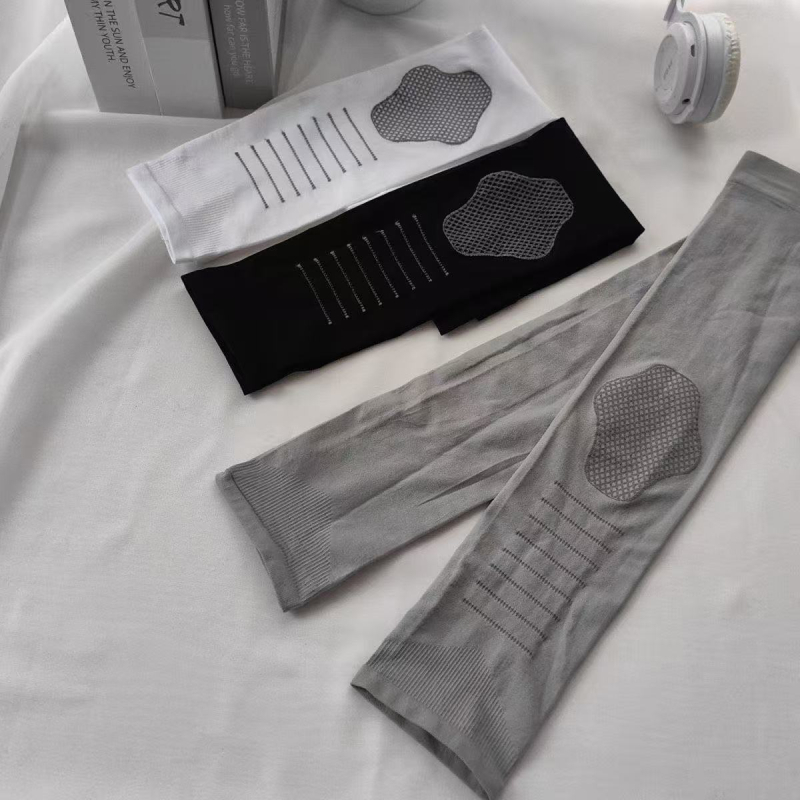 Nylonból készült karvédők csíkos mintával, férfiaknak, napsütés elleni védelem, kerékpározáshoz