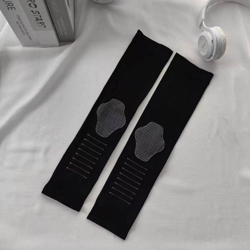 Nylonból készült karvédők csíkos mintával, férfiaknak, napsütés elleni védelem, kerékpározáshoz