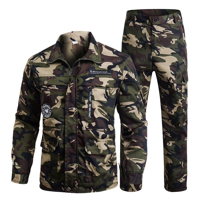 Работен костюм — основна материя: полиестер (100%); устойчив на износ и замърсяване; подходящ за фабрични условия; марка Heshi Shield